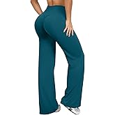 YOAKUKA Women's Wide Leg Workout Pants High Waisted Yoga Pants Stretch Straight Leg Trousers Athletic Sweatpants