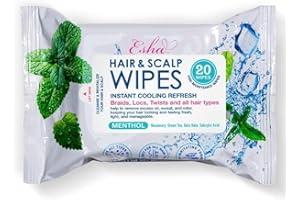 ESHA Hair & Scalp Wipes: Instant Cooling Refresh for Braids, Locs, Twists & All Hair Types - Stay Cool, Stylish, and Confident