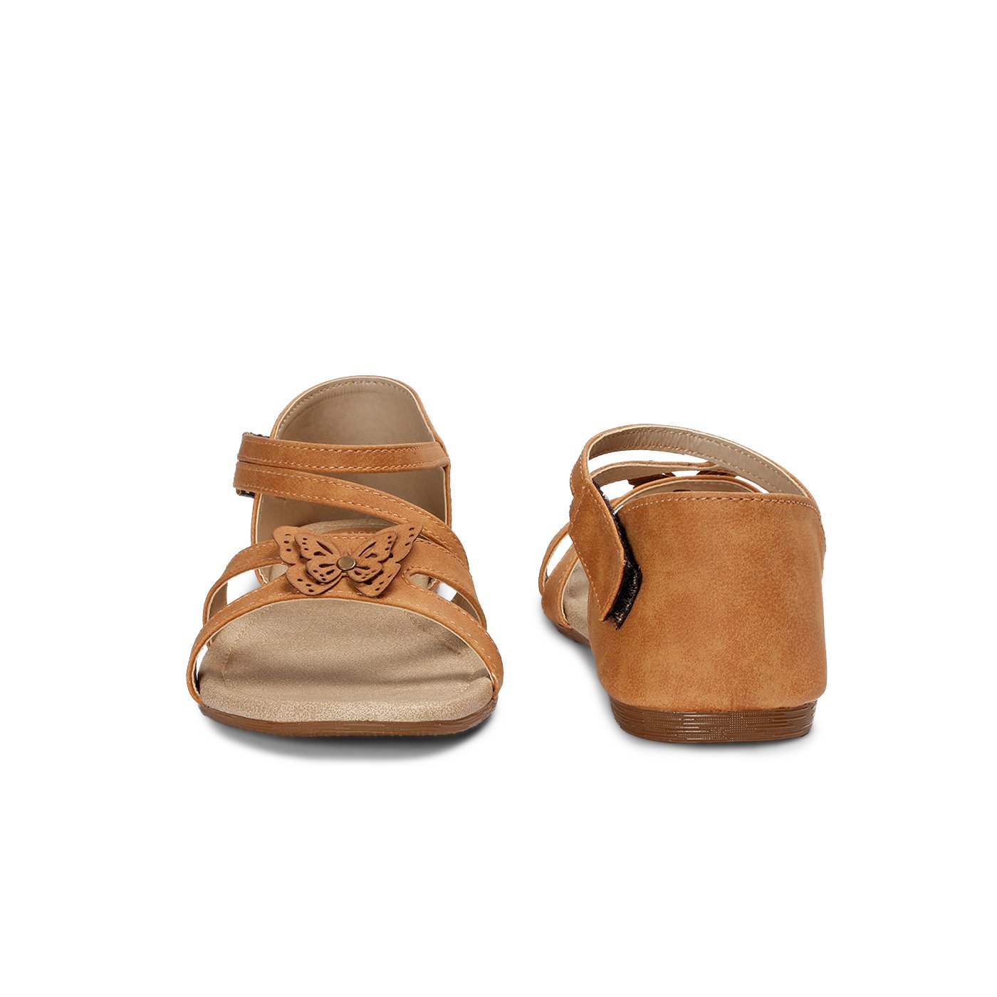 meriggiare women artificial leather beige flats