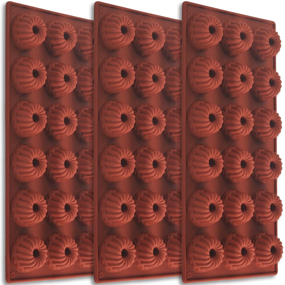 ionEgg Silicone Bakeware Mold for Mousse Chocolate, Jelly, Pudding, Camele, Dessert Molds 18 Cavities, Set of 3