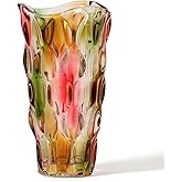 CEMABT 9.5inch 3.4 lb Glass Vases for Flowers Unbreakable Thickened Morden vase for Tables Centerpieces,Colorful,Vintage and Clear Rose Large Flower vases for Bouquet Unique Gifts(Rosa Colorful)
