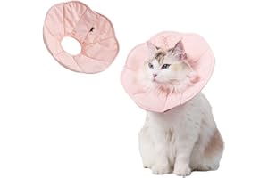 TOUCHDOG Adjustable Soft Cat Cone Collar - Waterproof Recovery Collar for Cats After Surgery, Lightweight Elizabethan Collar for Kittens, Small to Large (Pink, XS)