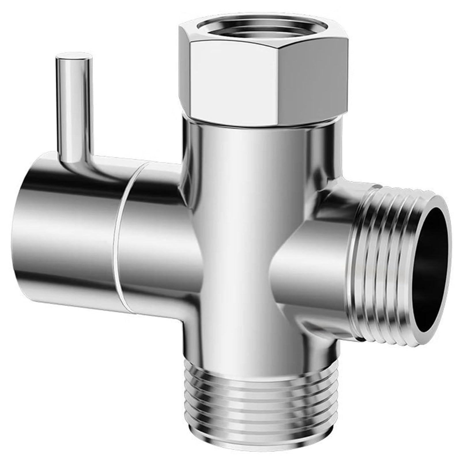 Shower Diversion Valves, G1/2" Shower Divider Valve, Shower Valve with Rubber Sealing Ring, Three-Way Diversion Valve Replacement Part, Suitable for Chrome Shower Components of Showers System