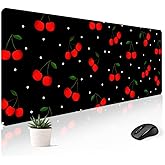 Stanoha Mousepad Desk Mat Gaming Large Keyboard Cute Office Desktop Computer Laptop Cherry XXL Long Giant Big Kawaii Aesthetic Girly Pretty Design Women Girl Gamer Oversized Wide 30x12'' Mousepad