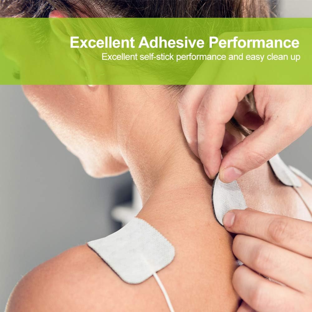 AUVON TENS Unit Pads 2X4 8 Pcs, 3rd Gen Latex-Free Rectangular Replacement Pads Electrode Patches with Upgraded Self-Stick Performance for Electrotherapy: Health & Personal Care