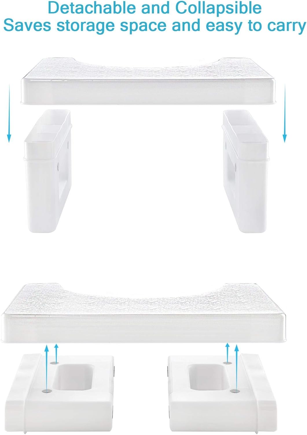 AmazerBath 7 Inch Plastic Toilet Stool Detachable Toilet Potty Stool Premium Poop Stool for Bathroom, Men, Women - White: Health & Personal Care