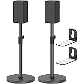 Heavy-Duty Speaker Stands Pair for Sony Speaker Stands HT-S40R 5.1ch SA-RS3S SA-Z9R SS-CS5M2 with Sony Soundbar Mounts Height Adjustable 29" to 37.5" Speaker Stand for Sony Surround Sound Speakers