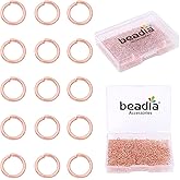 BEADIA Rose Gold Plated Jump Rings Non Tarnish 3mm 1200pcs for Jewelry Making Findings
