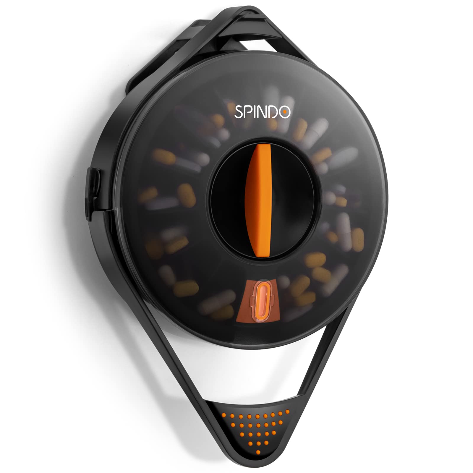 Photo 1 of Fullicon Weekly Pill Dispenser Organizer with 14 Large Compartments and Child-Proof Lock, Spindo Medicine Dispenser-Dispense Vitamin/Tablet/Supplement for Elderly/Amnesia/Dementia