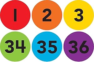 Teacher Created Resources Spot On Numbers 1–36 Carpet Markers 4-inch (TCR77005)