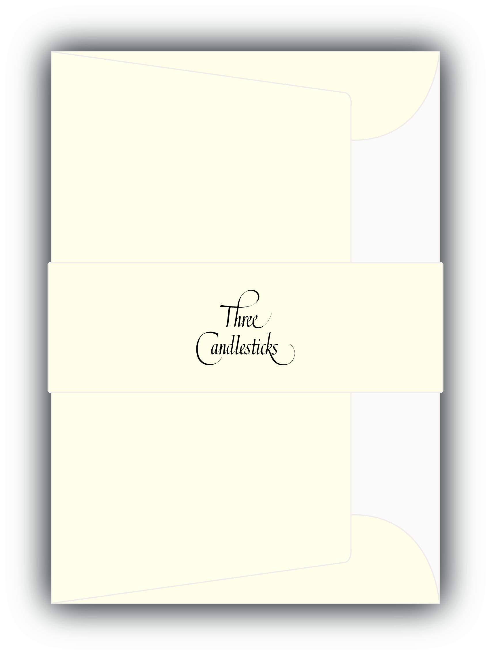 Three Candlesticks 20 Luxury Tissue-lined Envelopes for A5 Writing Pad, Size C6 - White — image 1