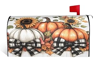 DADABULIU Mailbox Covers Pumpkin Sunflower Fall Thanksgiving Pumpkin Sunflower Fall Thanksgiving Magnetic Letter Post Box Cover Standard Size 25.5 x 21 Inch Garden Yard Home Decorative