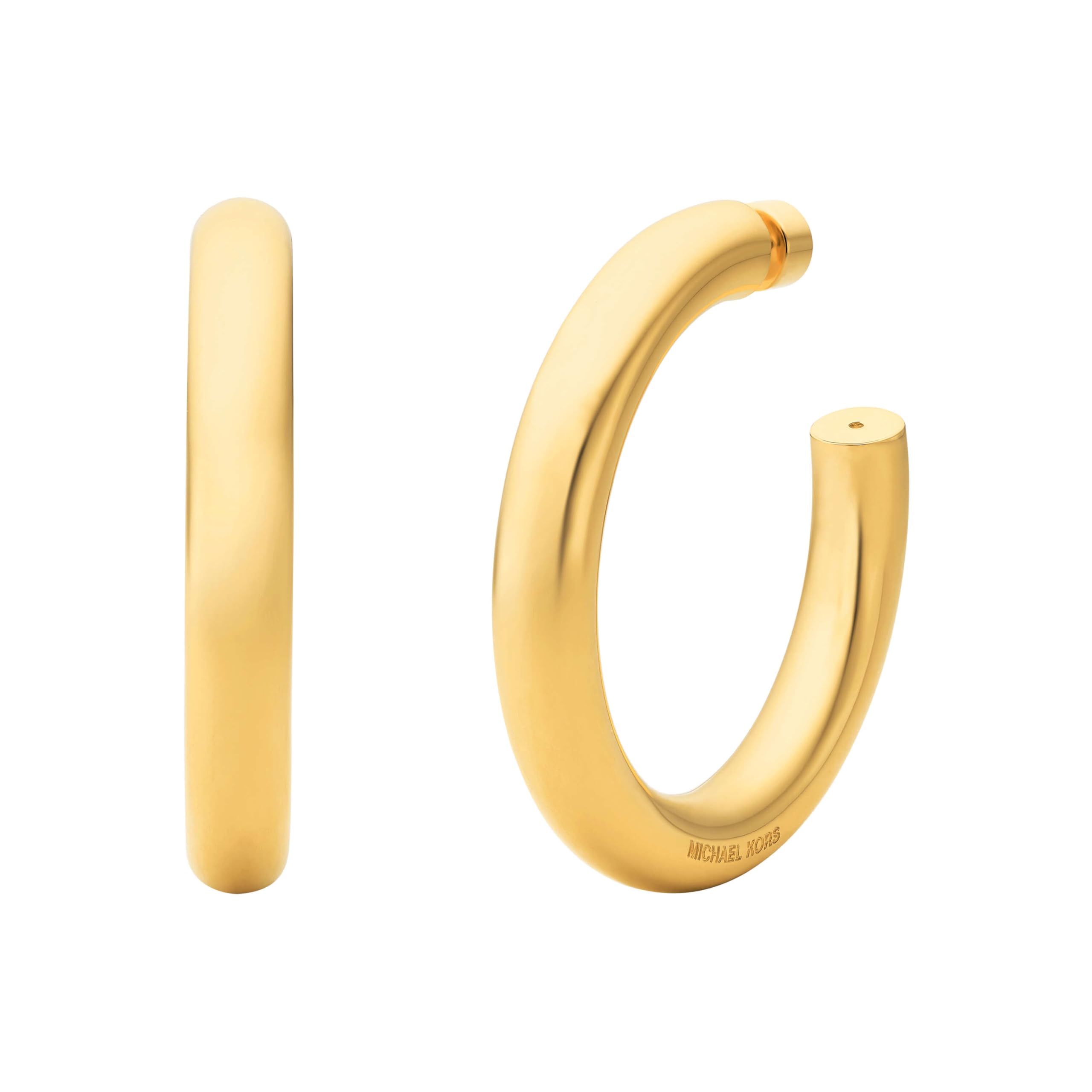 Michael Kors Women’s 14K Gold-Plated Brass Tube Hoop Earrings