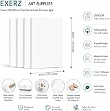 EXERZ 50x60 cm Pre-Stretched Canvas 4 Pack 1.7 cm 280GSM 100% Cotton view 2