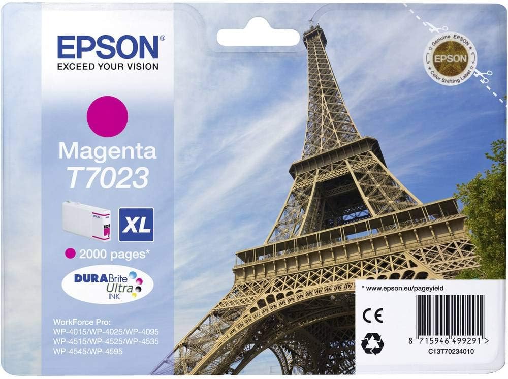 Epson T7023 Eiffel Magenta XL High Yield Ink Cartridge DuraBrite Ultra