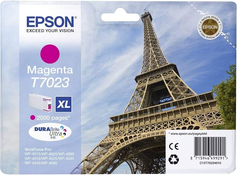 Epson T7023 Eiffel Magenta XL High Yield Ink Cartridge DuraBrite Ultra