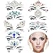 TOODOO 8 Sets Face Gems Rhinestone Colorful Sticker Tattoo Jewelry Stick on Face Festival Jewels for Forehead Body Decorations (Shiny Style)