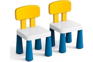 OCATO Plastic Toddler Chairs: 2 Pcs Kids Chairs for Table Step Stool Lightweight Indoor or Outdoor School Camping Playroom Nursery Beach Activity Small Chair for Kids Boys Girls Birthday Gifts Age 3