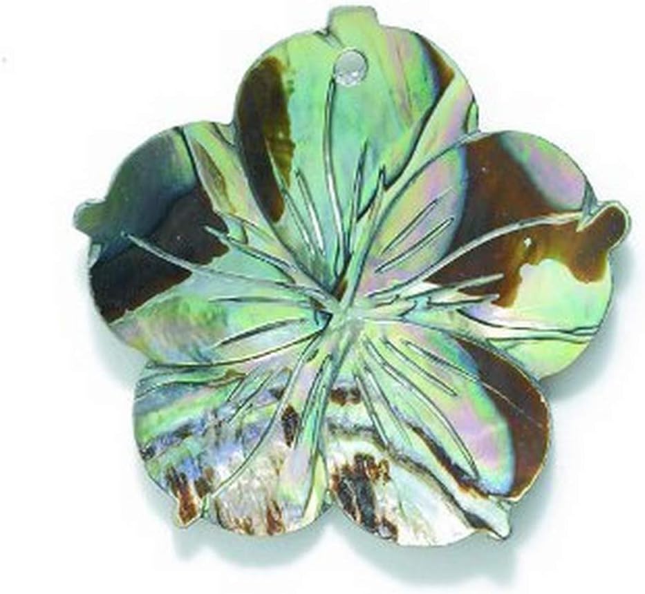 Shipwreck Beads Abalone Tabbed Flower Pendants, 37mm Average