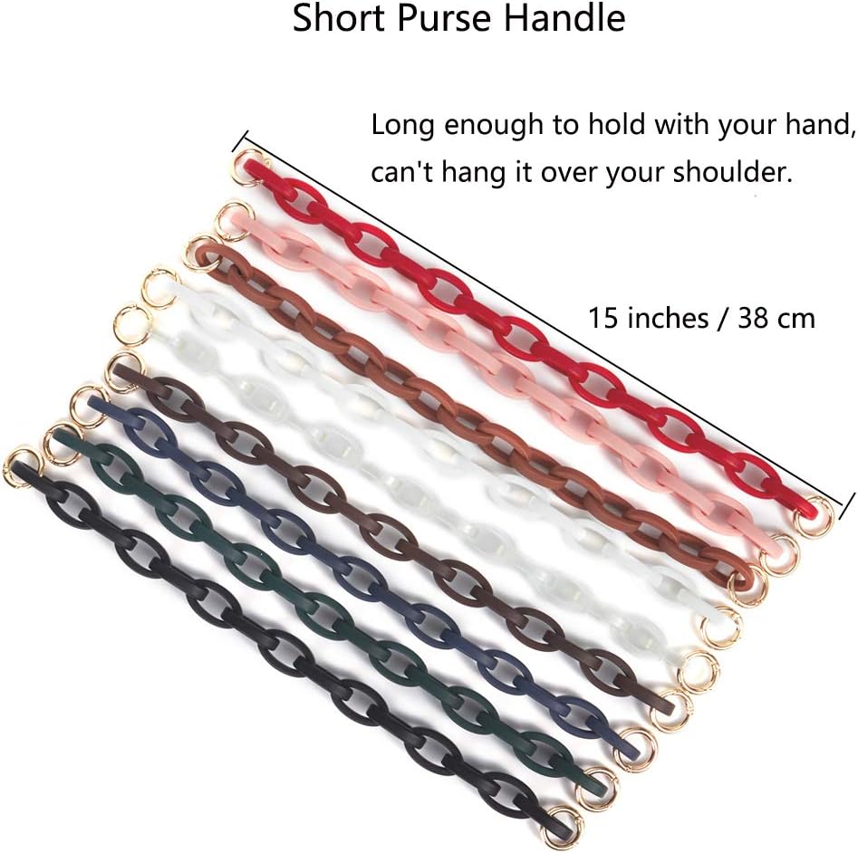 Xiazw Short Resin Bag Purse Handle Strap Replacement，Bag Decoration Chain，Bag Accessories Charms (Red)