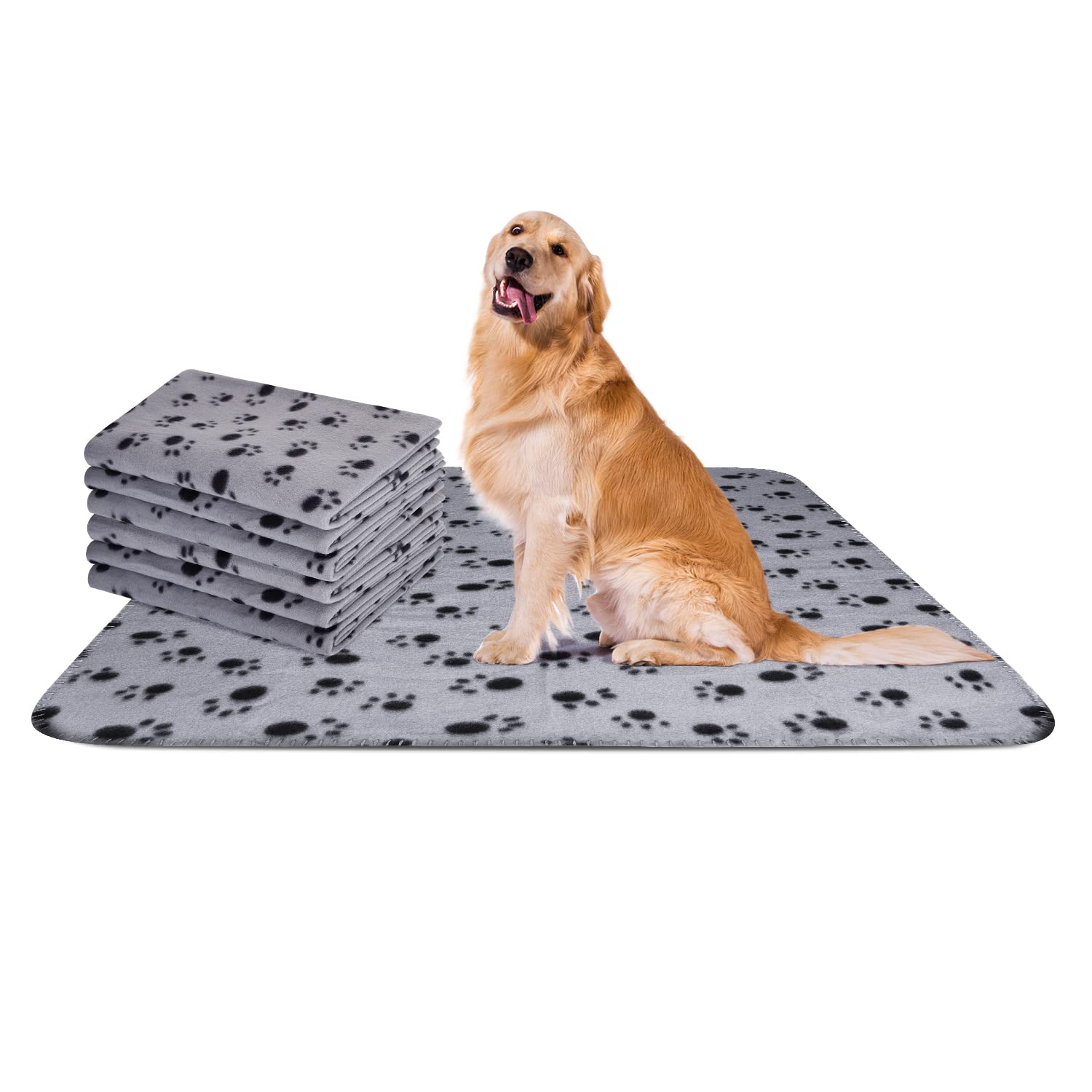Nobleza - 6 x Dog Blanket Cat Cushion Puppy Kitten Sleep Pad Mat Pet Bed Cover Washable Warm Soft Fluffy Fleece Blankets Grey 120 * 100cm