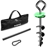 PLSEFRO Glow-in-the-Dark Heavy Duty Dog Tie Out Stake, Dogs Up to 210 lb | Nighttime Visibility, 4 lb Anchor, Steel Body, 360-Degree Swivel, Yard, Beach, Camping, Rust-Proof, Durable, Portable