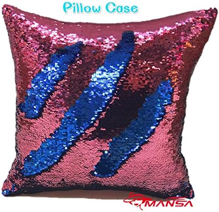 Reversible Sequins Mermaid Pillow Cases 16"x16" (Pink and Blue)