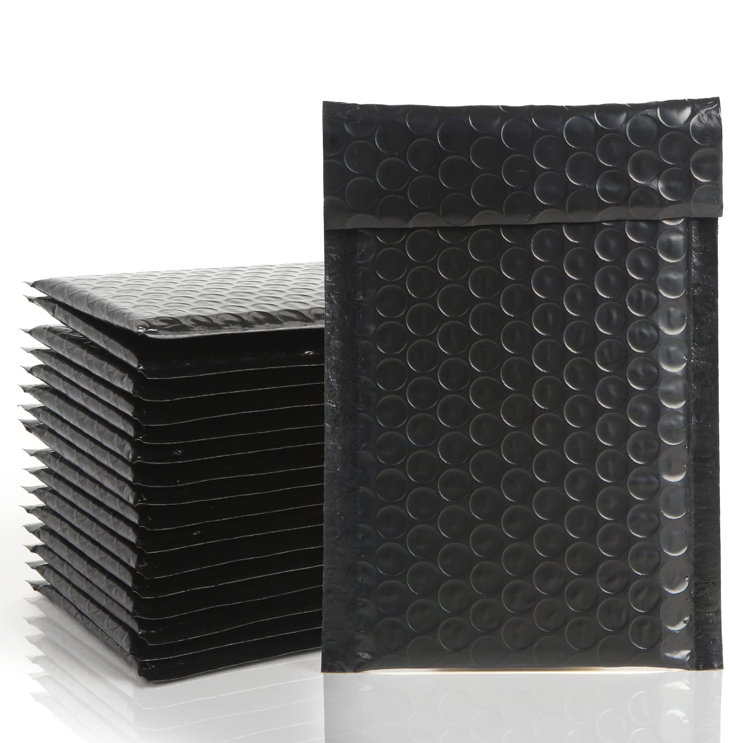 VEYLIN 16Pcs Poly Bubble Mailers, 15x20cm Padded Envelopes, Bubble Lined Wrap Polymailer Bags for Shipping(Black)