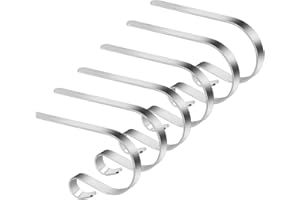 Homgaty Christmas Stocking Holders for Mantle, 6 Pack Stocking Hanger Stocking Hooks Metal Fireplace Hanger for Christmas Party Decoration (Silver)