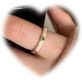 Crymystal Vintage White Enamel Ring for Women Color Crystal Knuckle Ring Minimal Stacking Ring Boho Finger Ring Enamel Open Ring Adjustable Ring Jewelry for Girls Gifts