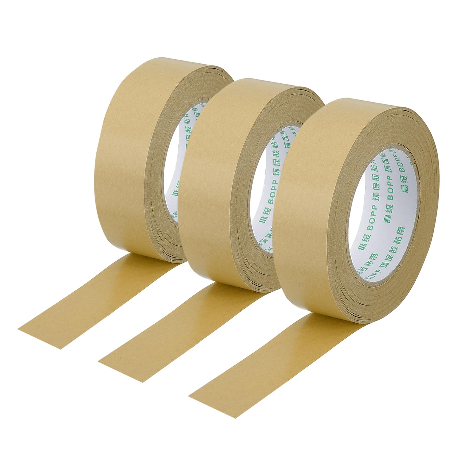 PATIKIL 1.4" x 55 Yards Brown Packing Tape, 3 Roll Heavy Duty Kraft Tape Paper Gummed Tape for Sealing Cardboard Carton Boxes, Shipping, Moving, Masking