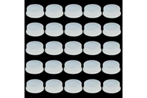 Moicstiy 25 Pcs Silicone Flute Plugs, 7mm Flute Key Cover, Transparent, C Major, Flute Parts