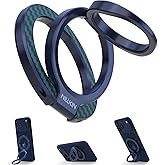 Nillkin Magsafe Phone Ring Holder Magnetic Grip Stand, Double Sided Magnets Kickstand, Upgraded Carbon Fiber Finger Holder, Accessories Compatible with iPhone 17 16 Pro Max Google Pixel 10 (Blue)