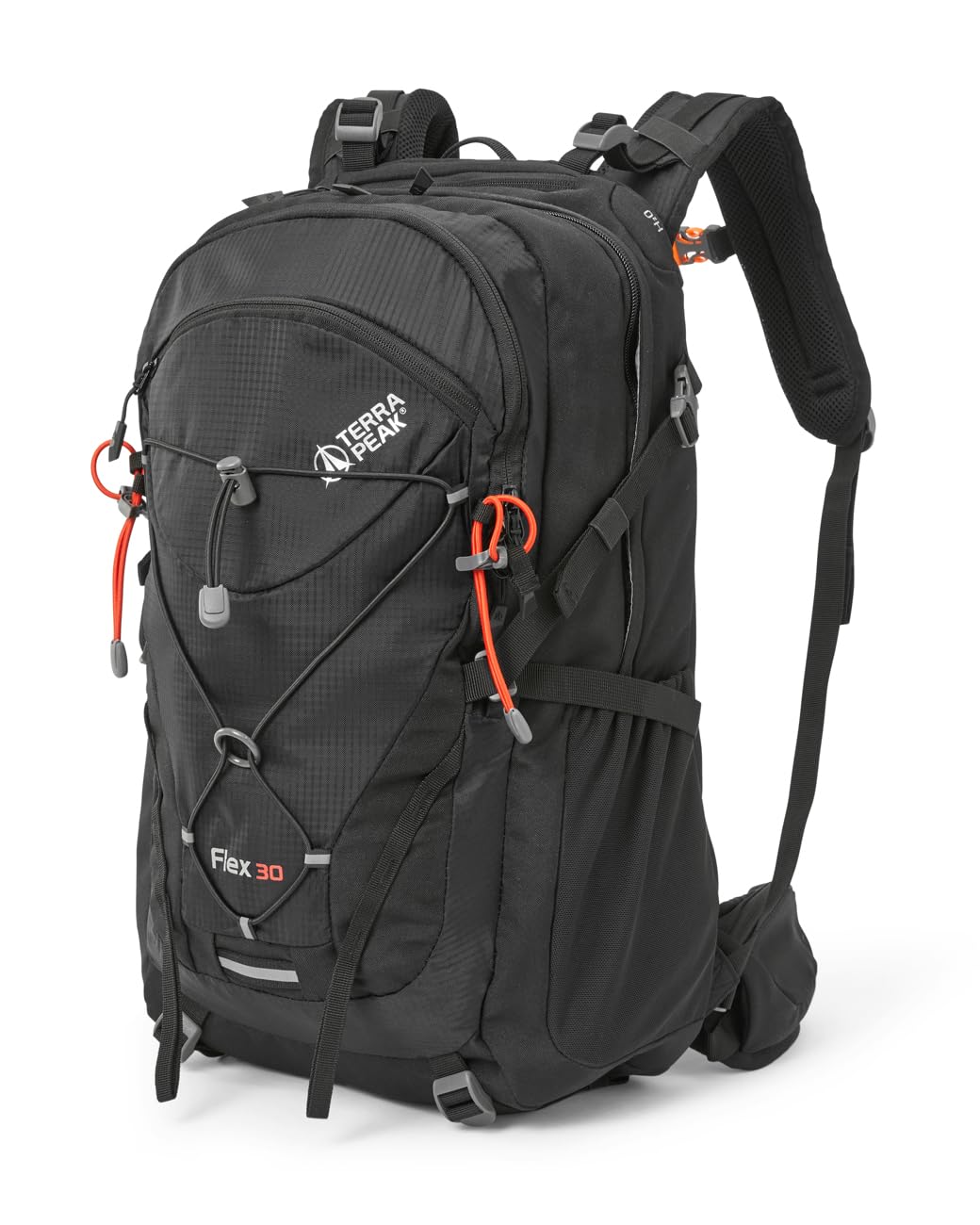 Terra Peak® Premium Wanderrucksack 30L (FLEX 30) Damen Herren & Erwachsene mittel schwarz - Trekking-Rucksack wasserdicht - Daypack Rucksack & Tagesrucksack Trinksystem & Rückenbelüftung zum Wandern