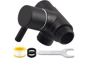 HSMHOSE All Metal 2-Way Shower Arm Diverter Valve, G1/2 Solid Brass Shower Splitter for Handheld and Fixed Showerhead – Universal Bathroom Diverter Replacement Part Matte Black