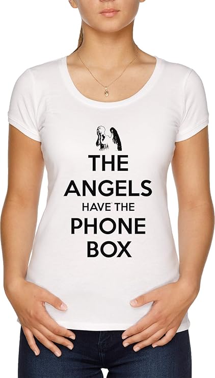 The Angels Have The Phone Box - Keep Calm Poster Style Damen T-Shirt Weiß