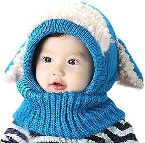 Eden Babe Winter Baby Girls Boys Hat Scarf Woolen Earflap Hood Scarves Skull Caps