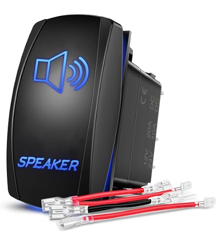 Interruptor Grabado Láser Auto Interruptor Balancín LED Azul - 20A 12V, Luz Grabada Con Láser, Ideal Para Compresor De Aire O Customizaciones Botón Encendido Apagado Luz Led