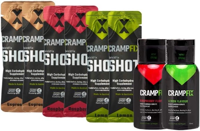 CrampFix Sports Shot, Prevents and Stop Muscle Cramps in Seconds, Gluten Free Cramp Defense for Leg Cramps, Calf Cramps, 16 Serve Variety Pack: Health & Personal Care