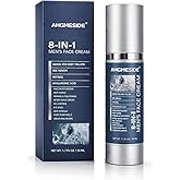 Ahgmeside 8-in-1 Face Cream for Men,Anti-Aging Daily Moisturizer with Hyaluronic Acid & Shea Butter,Helps Smooth Wrinkles & Reduce Puffiness, Lightweight Men's Formula, 1.7 oz