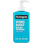 Neutrogena Hydro Boost Face Wash, Hydrating Facial Cleanser with Hyaluronic Acid, Daily Foaming Face Wash & Makeup Remover, Hypoallergenic, Alcohol- & Paraben-Free Gel Cleanser, 12 fl. oz