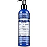 Dr. Bronner's - Organic Lotion (Peppermint, 8 Ounce) - Body Lotion and Moisturizer, Certified Organic, Soothing for Hands, Fa