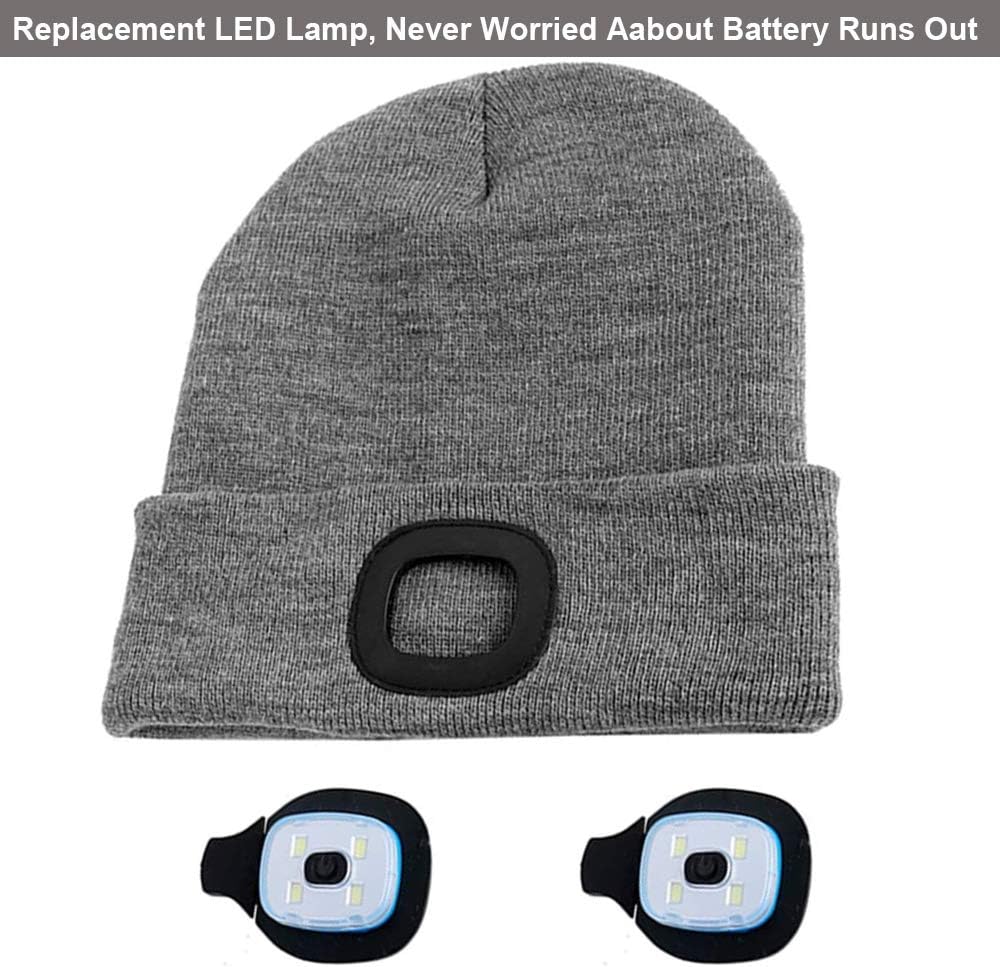 COTOP Unisex LED Headlamp Beanie Cap Men's Women Gift Winter Warm Beanie Hat Hands Free Lighted Beanie Cap for Dog Walking Night Running - Image 3