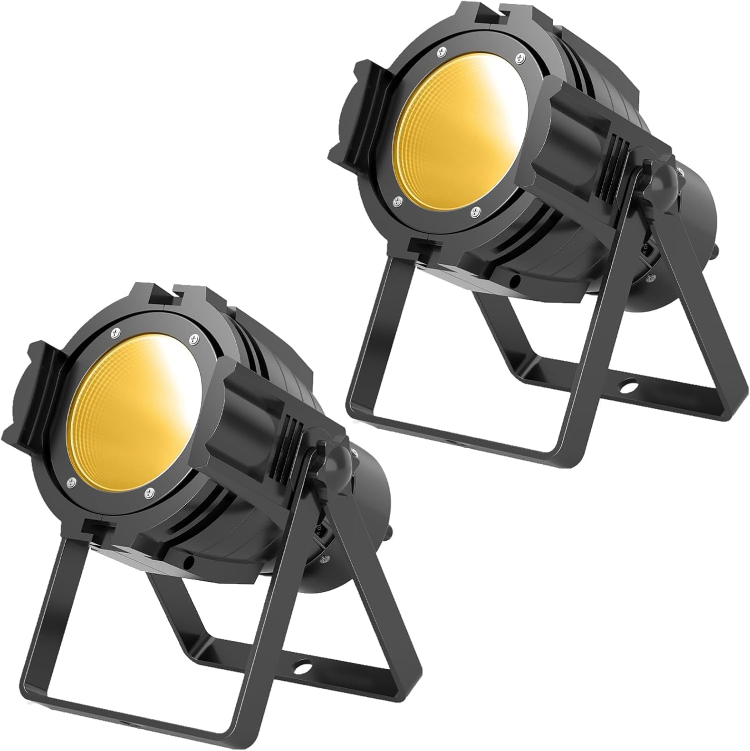 Photo 1 of 2Packs Spotlights COB 80W Stage Light Par Lights Party Warm&Cold White Professional DMX Spotlights Portable Metal Housing Strobe Light Bright for Church, Party, Concert, Theater, Gig Bar, Wedding