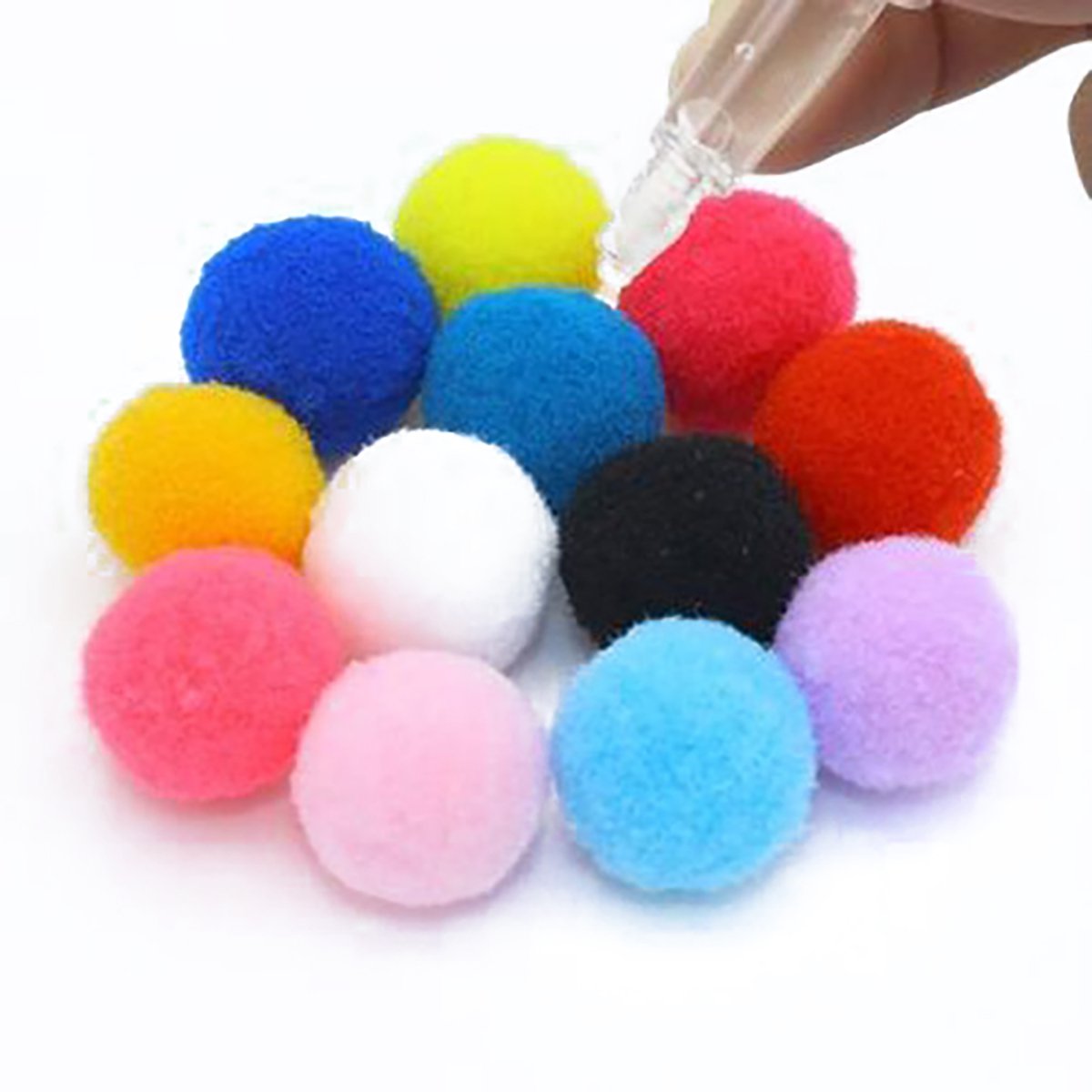 Fodattm 50PCS Assorted Color Aromatherapy Essential Oil Diffuser Pompons Replacement Cotton Ball Refill Ball for Perfume Necklace Locket/Pendant (15mm Cotton Balls)