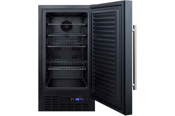 Summit Appliance FF1843BADA 18" ADA Compliant Wide Built-in All-refrigerator in Black with Digital Thermostat, Automatic Defrost, Digital Display, Adjustable Chrome Shelves, LED Light and Front Lock
