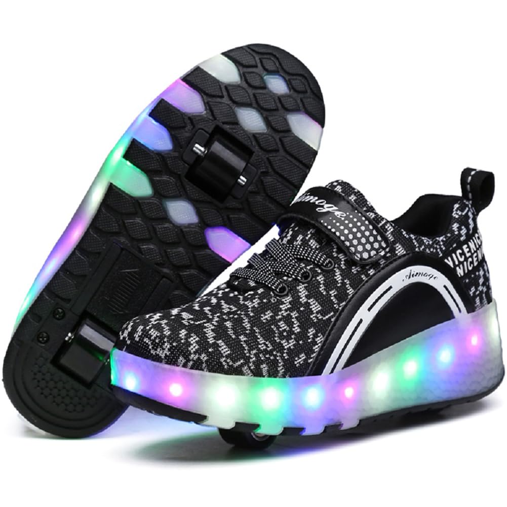 Nsasy Roller Shoes Girls Boys Wheels Sneakers Led