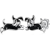 Fuguangju Dachshund Earrings 925 Sterling Silver Cute Dachshund Stud Earrings for Women Wiener Dog Dachshund Gifts for Dog Lovers