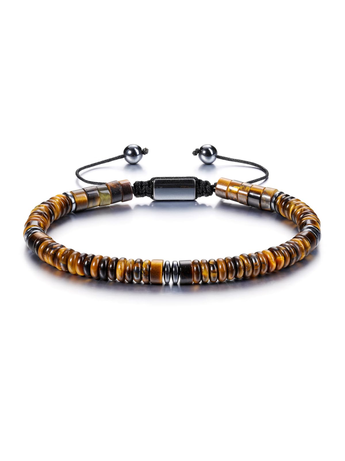 JSDDE Healing Crystals Bracelet Adjustable Natural Tiger Eye Crystal Stone Bracelets for Men and Women
