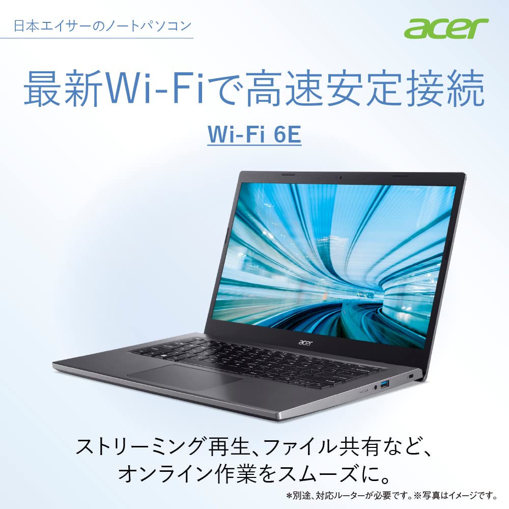 Acer ノートパソコン Aspire 5 A514-55-N58Y Windows 11 Home Intel Core i5 8GB 512GB SSD 14インチ フルHD IPS非光沢パネル デュアルファンシステム Wi-Fi 6E対応 スチールグレイ